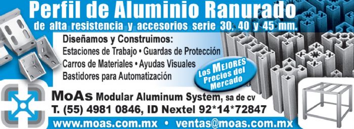Perfil de aluminio ranurado MOAS